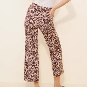 Maeve Anthropologie The Colette Cropped Wide-Leg Printed Pants
